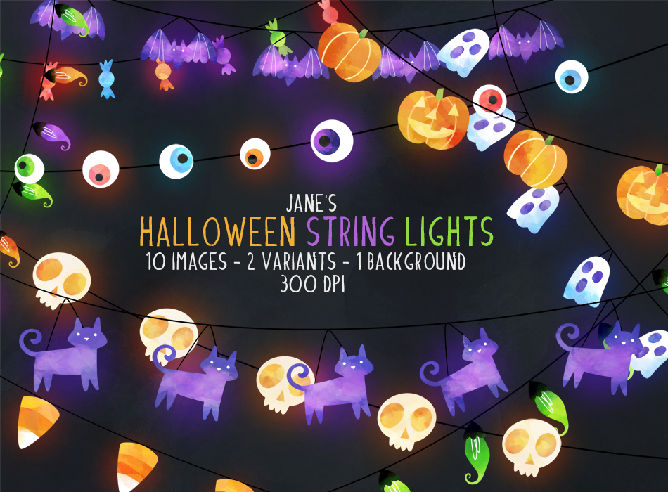 Decorative Colored String Lights Set Graphic by sayedhasansaif04